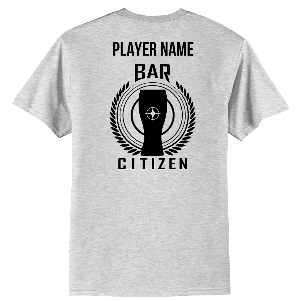 Bar Citizen Short Sleeve T-Shirt logo front back with PLAYERNAME