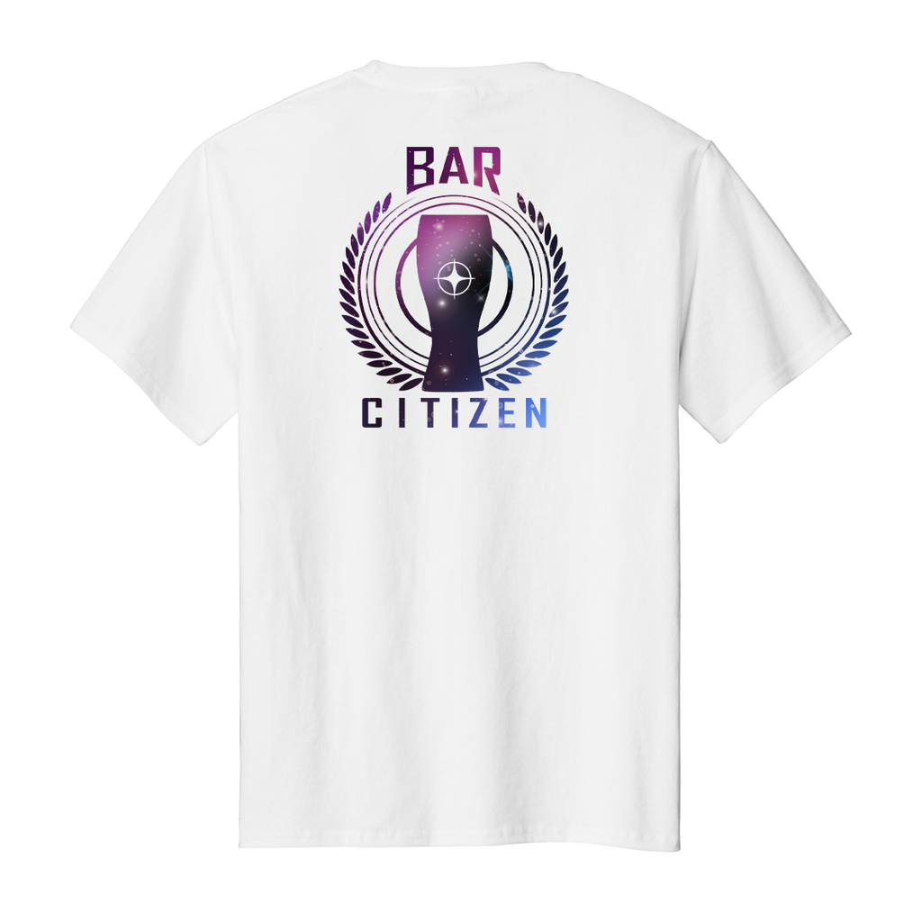 Bar Citizen Short Sleeve T-Shirt purple logo front back