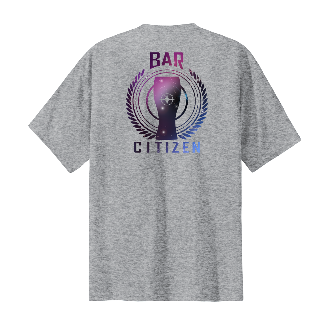 Bar Citizen Short Sleeve T-Shirt purple logo front back