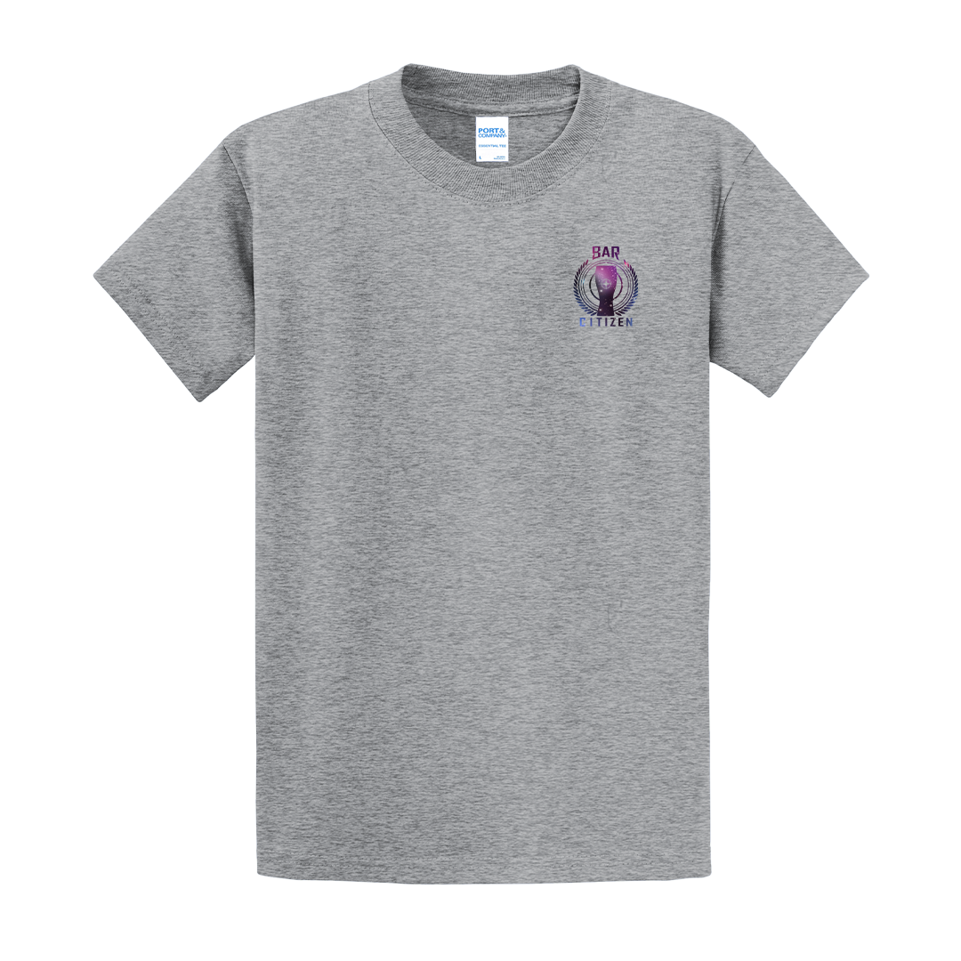 Bar Citizen Short Sleeve T-Shirt purple logo front back