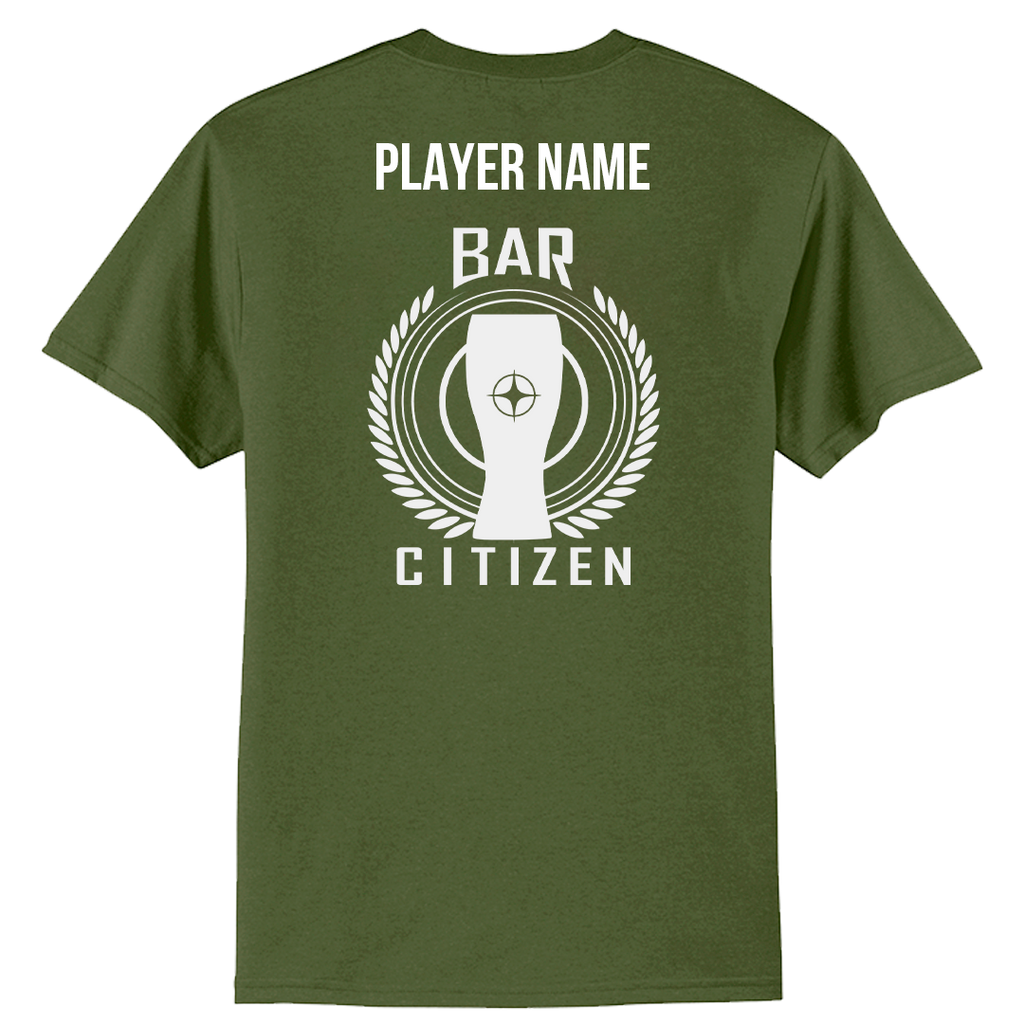 Bar Citizen Short Sleeve T-Shirt logo front back with PLAYERNAME