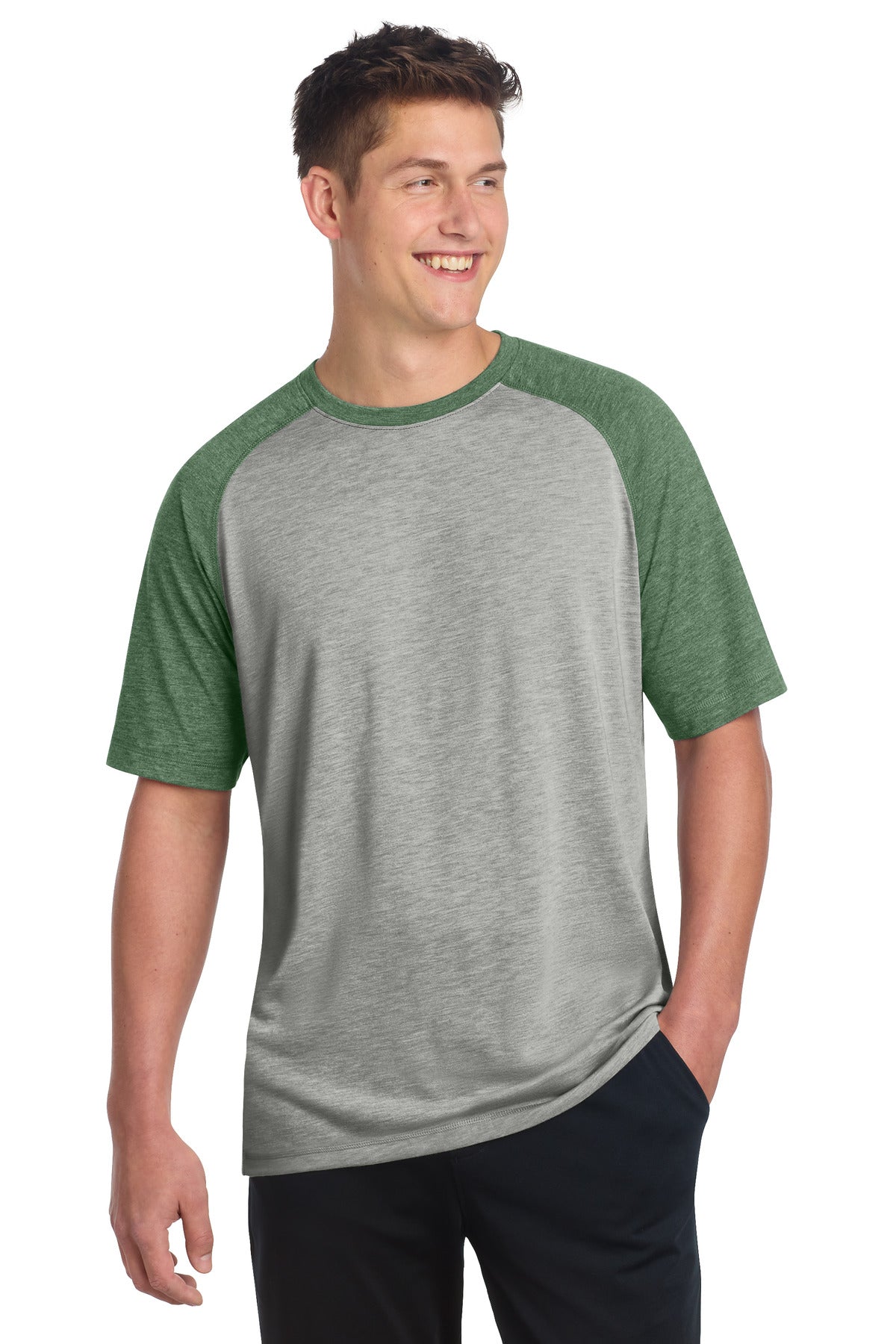 ST400 Forest Green Heather/ Light Grey Heather