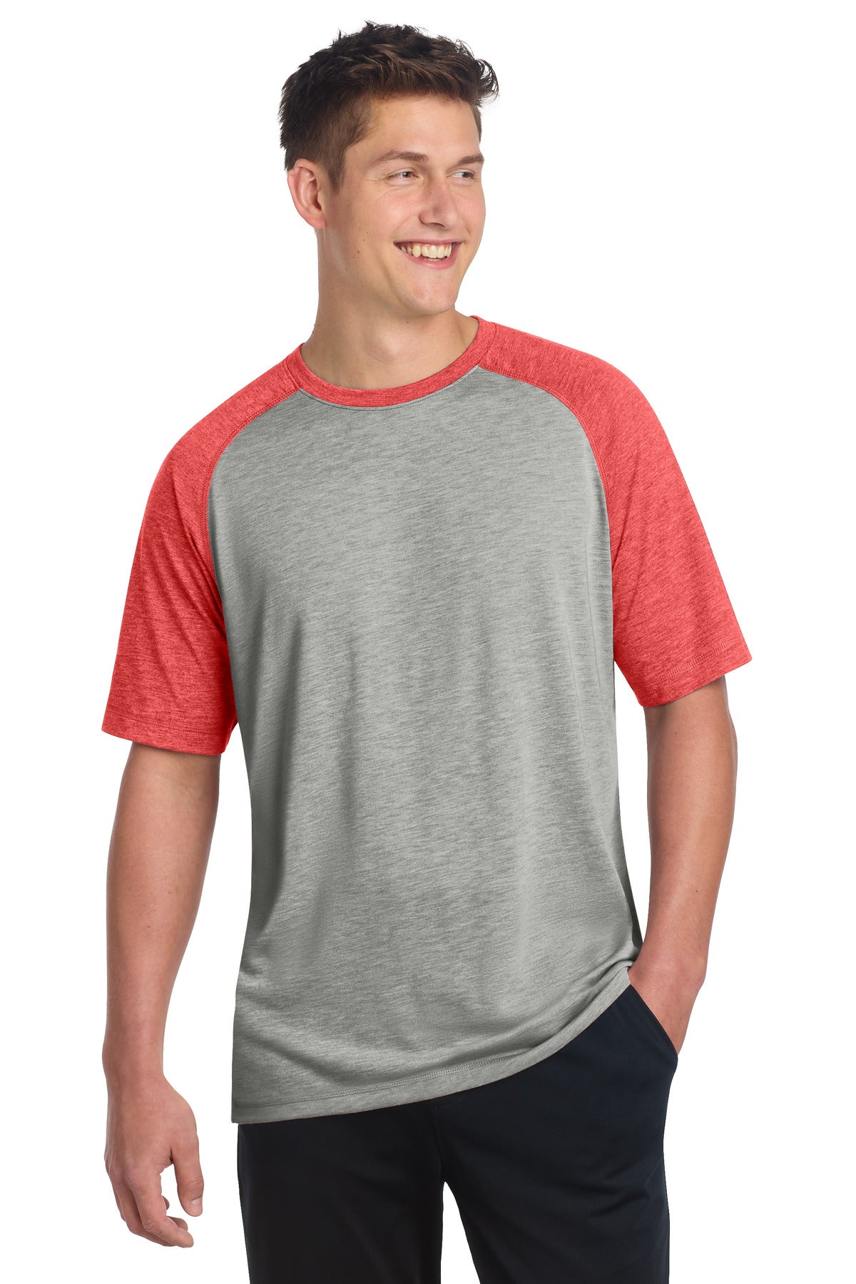 ST400 True Red Heather/ Light Grey Heather