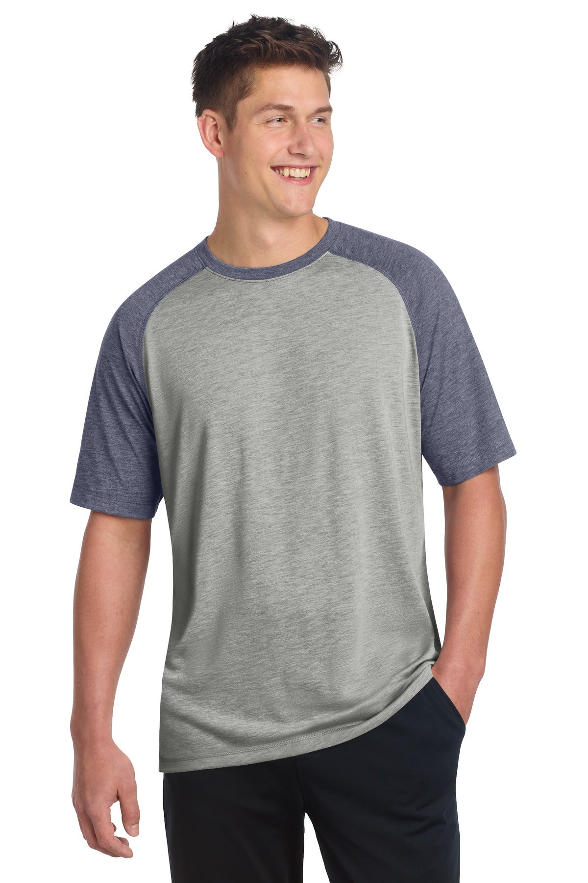 ST400 True Navy Heather/ Light Grey Heather