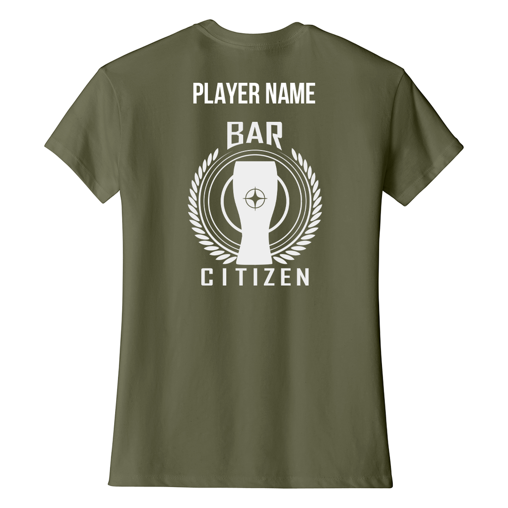 Bar Citizen Women's T-Shirt small logo front back with PLAYERNAME