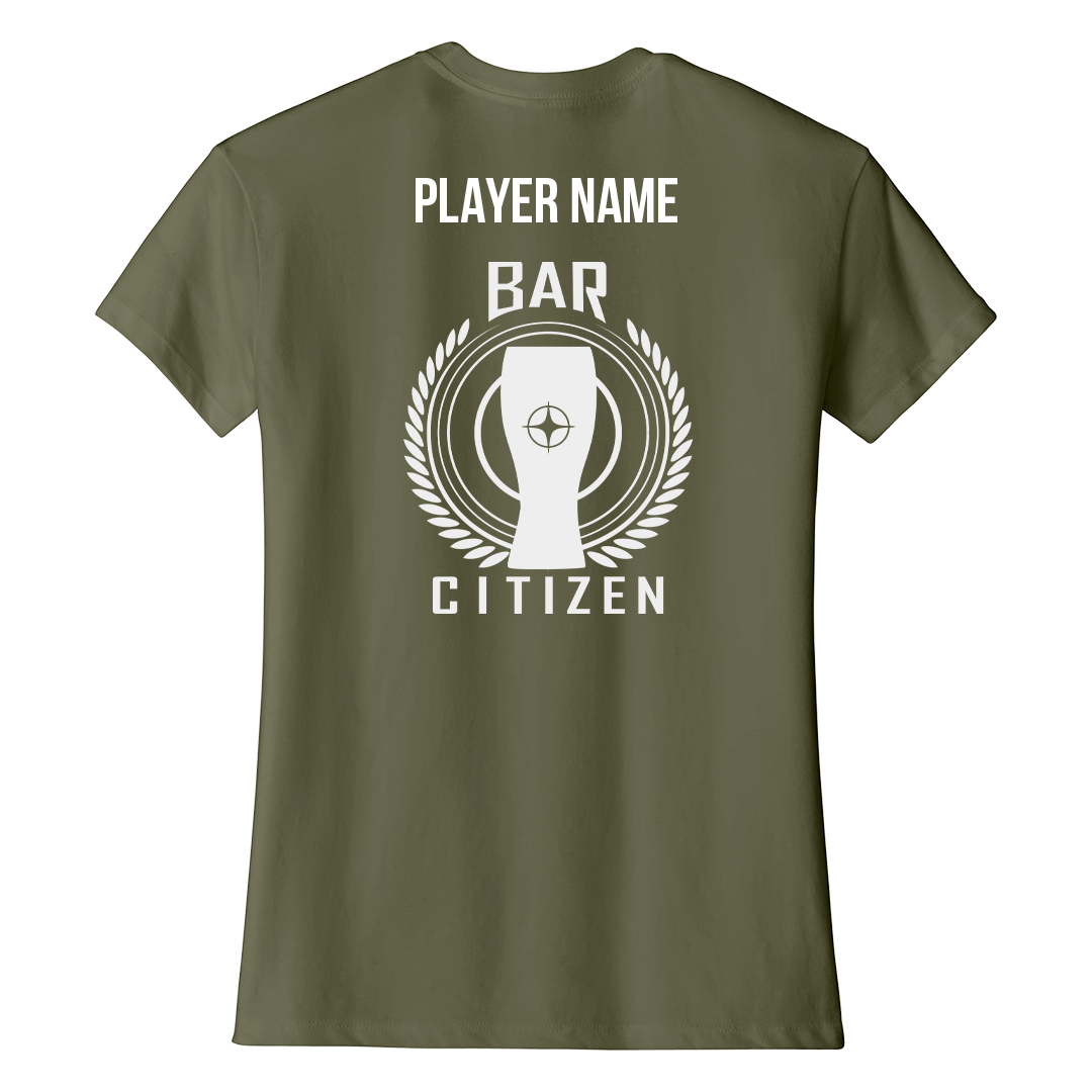 Bar Citizen Women's T-Shirt small logo front back with PLAYERNAME