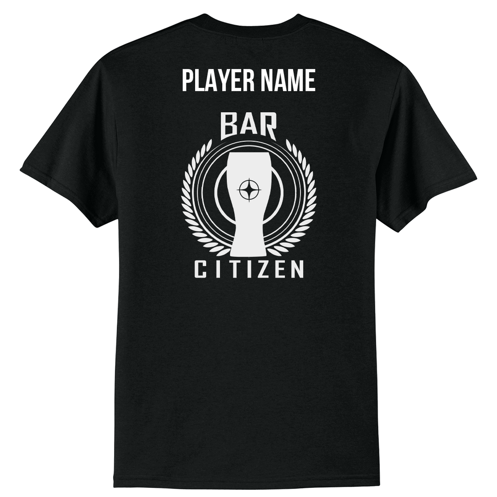Bar Citizen Short Sleeve T-Shirt logo front back with PLAYERNAME