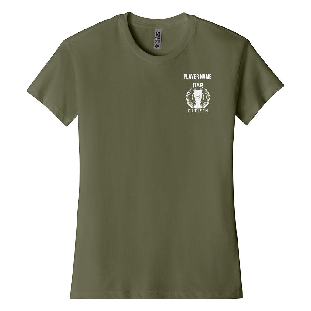 Bar Citizen Women's T-Shirt small logo front back with PLAYERNAME