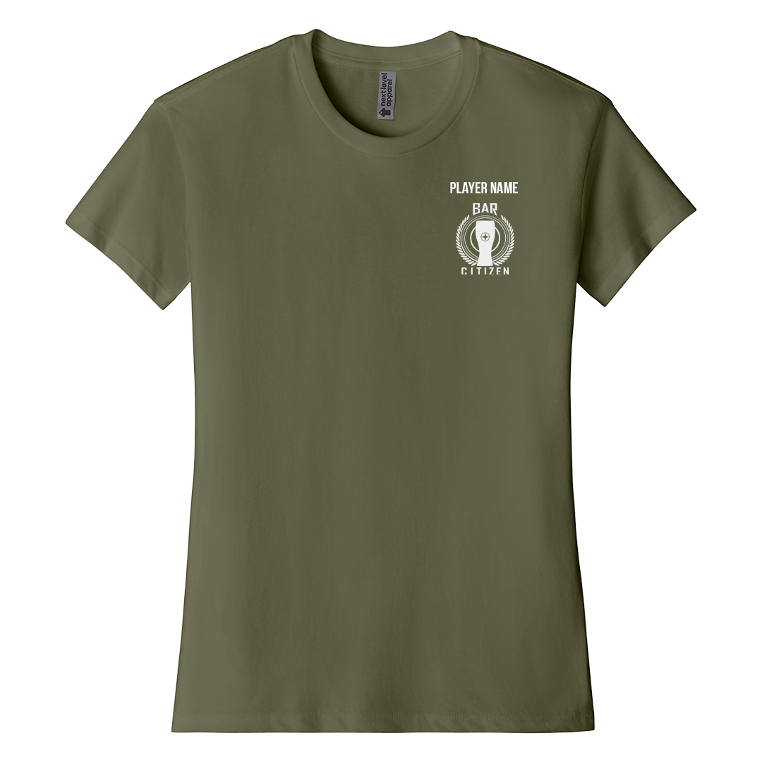 Bar Citizen Women's T-Shirt small logo front back with PLAYERNAME