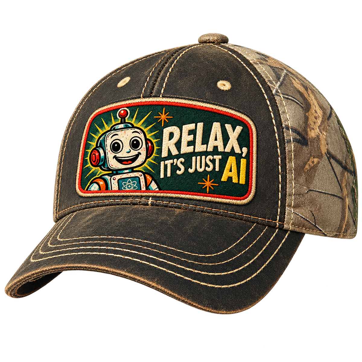 Distressed Camo Hat