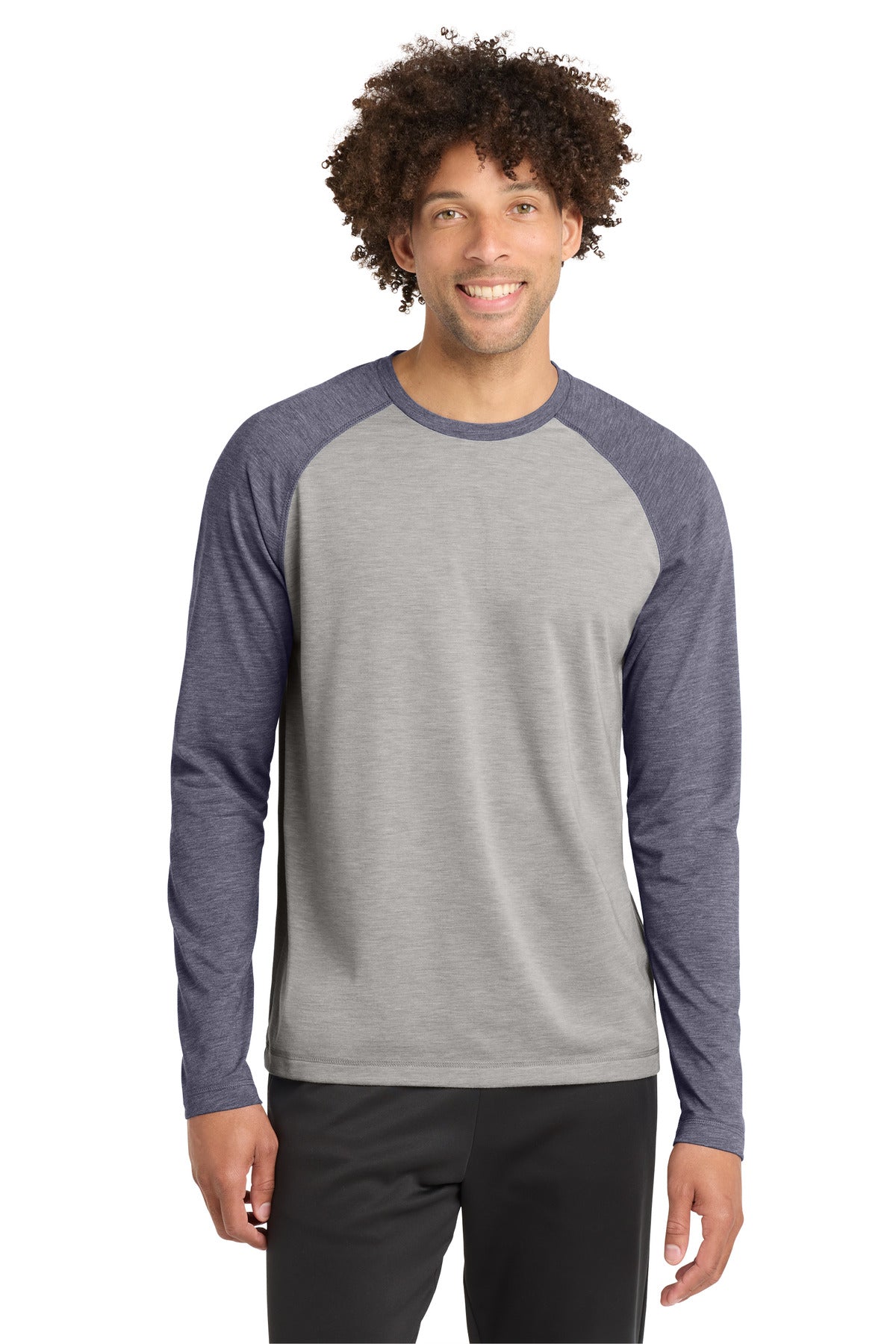 ST400LS True Navy Heather/ Light Grey Heather XS
